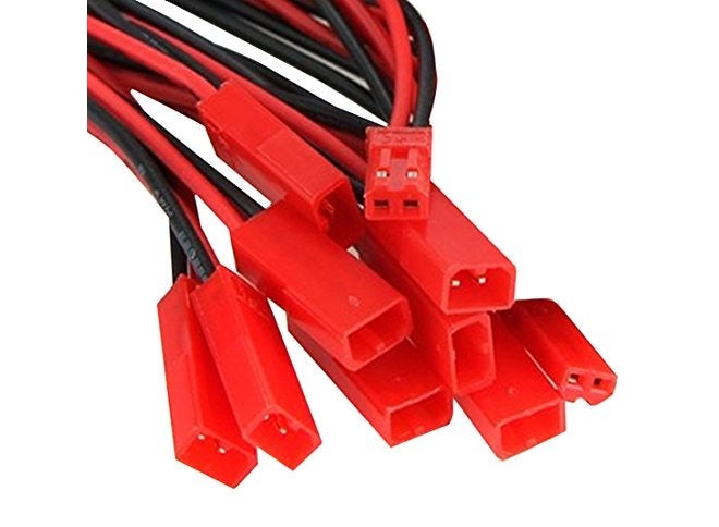 Futaba ) 2 Pin JST 100mm Pitch 2.54mm Male and Female Wire Connector Plug Cable - Pack of Ten (5 Pair) - Image 4