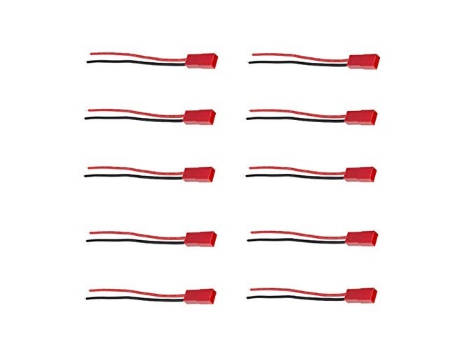 Futaba ) 2 Pin JST 100mm Pitch 2.54mm Male and Female Wire Connector Plug Cable - Pack of Ten (5 Pair) - Image 2