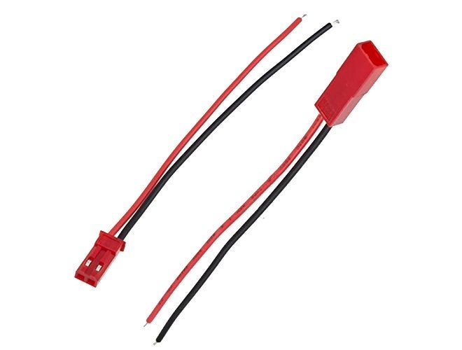 Futaba ) 2 Pin JST 100mm Pitch 2.54mm Male and Female Wire Connector Plug Cable - Pack of Ten (5 Pair) - Image 3