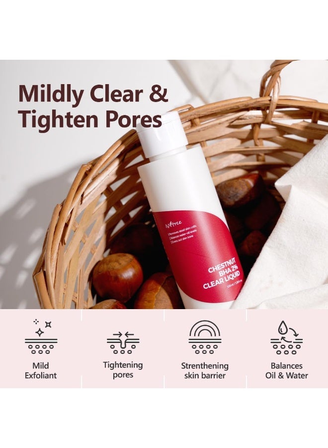 IsNtree Chestnut BHA 2% Clear Liquid 100ml 3.38 fl oz dual care for pores with BHA and Chestnut Shell - Image 3