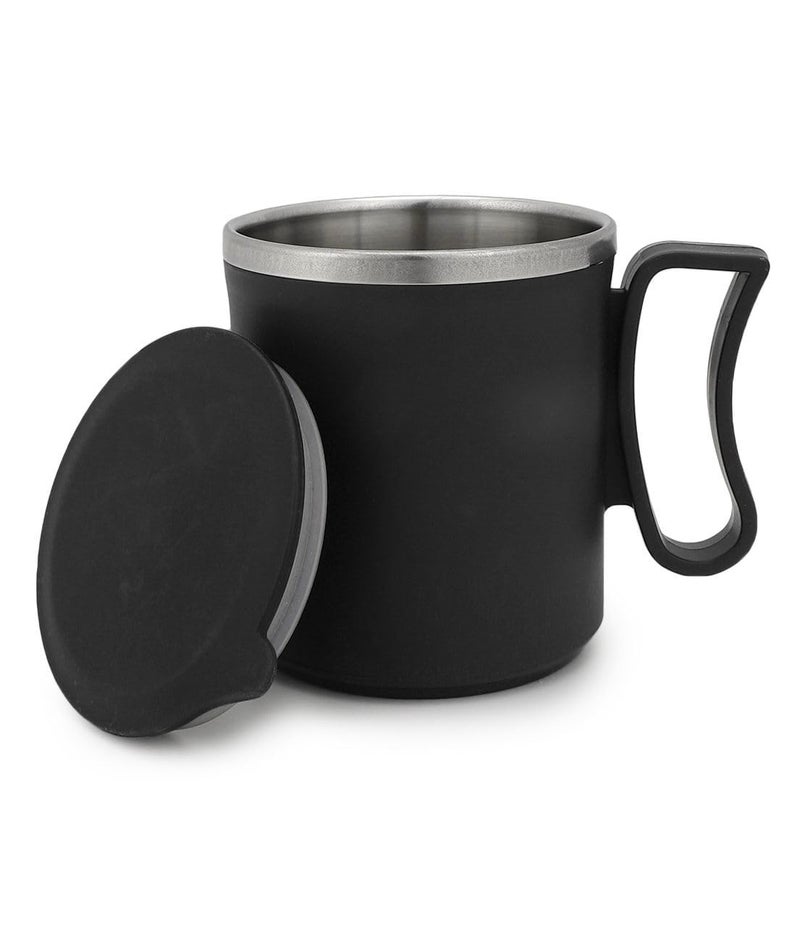 Arto Arto Coffee Tea Milk Mug with Lid Insulated Stainless Steel Inner Stylist Double Wall Cup Keeps Beverages Hot Cold for Home Office Restaurant UseMultiColour 200 Ml - Image 1