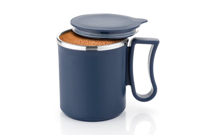 Arto Arto Coffee Tea Milk Mug with Lid Insulated Stainless Steel Inner Stylist Double Wall Cup Keeps Beverages Hot Cold for Home Office Restaurant UseMultiColour 200 Ml - Image 5