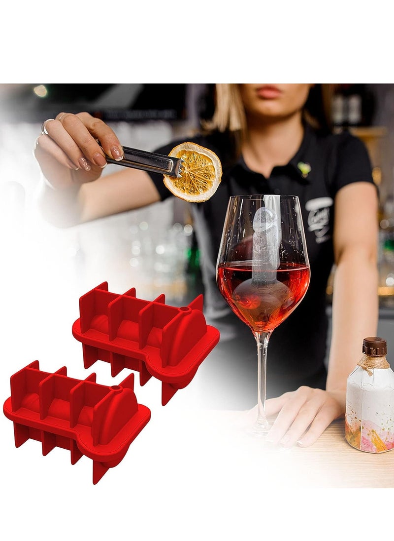 SYOSI - Novelty Ice Cube Mold Spoof Silicone Prank Ice Cube Tray with Lid Bpa Free Ice Maker for Orange Juice,Water, Coffee and Homemade, Keep Drinks Chilled (Red 2pc) - Image 1