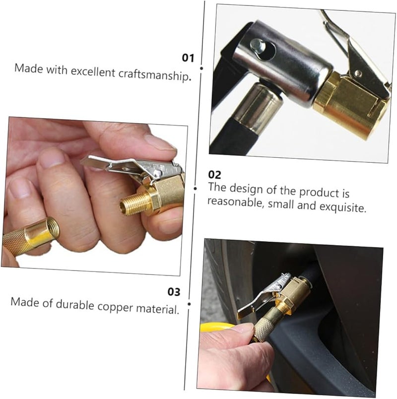 5 قطع من فوهة مضخة الهواء السريعة التوصيل من النحاس لإطارات السيارات سهلة التركيب - Image 5