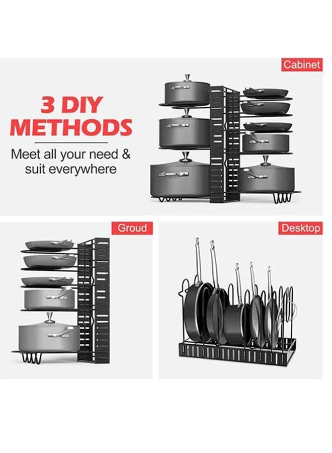 AGD 8-Tier Pot And Pan Organizer Rack Black - Image 5