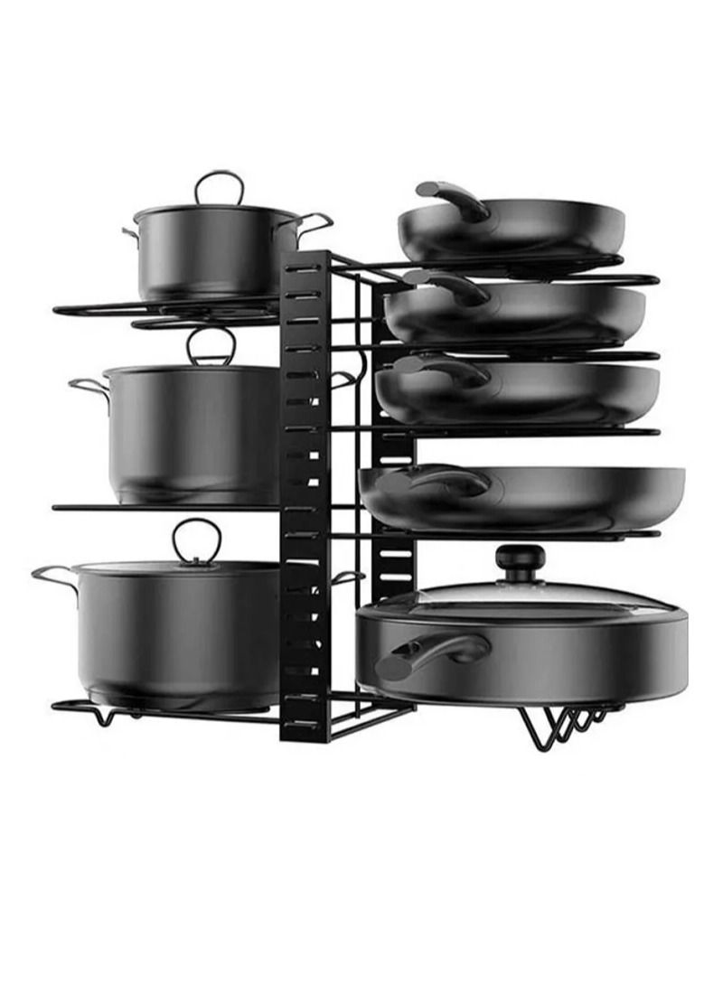 AGD 8-Tier Pot And Pan Organizer Rack Black - Image 2