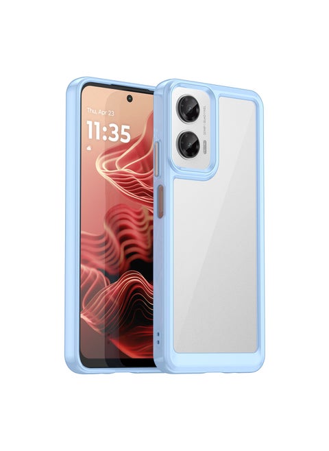 Non Yellowing Drop Protection Thin Flexible Silicone TPU Shockproof Protective Slim Fit Phone Cover For Motorola G35 5G Blue
