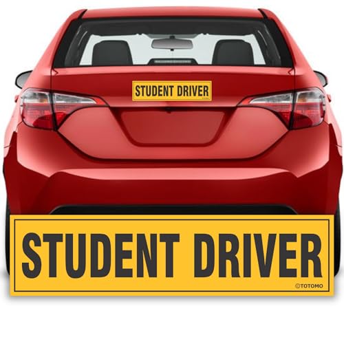 TOTOMO Student Driver Magnet for Car Large 12x3 Magnetic Reflective Vehicle Safety Sign for New Rookie Learner Drivers Removable Bumper Sticker Please Be Patient - Image 1