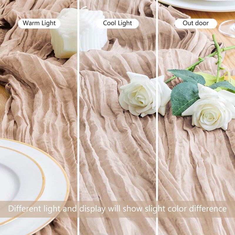 اسيم ASEE'M Table Runner Cheesecloth 10ft عارية Pink Boho Gauze Fabric Rustic Chees Chees Clother - Image 5