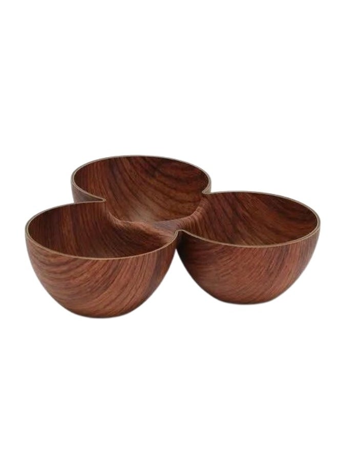 Evelin Wooden Triangle Shaped Plastic Serving Bowl (Anti Break)  - Image 3