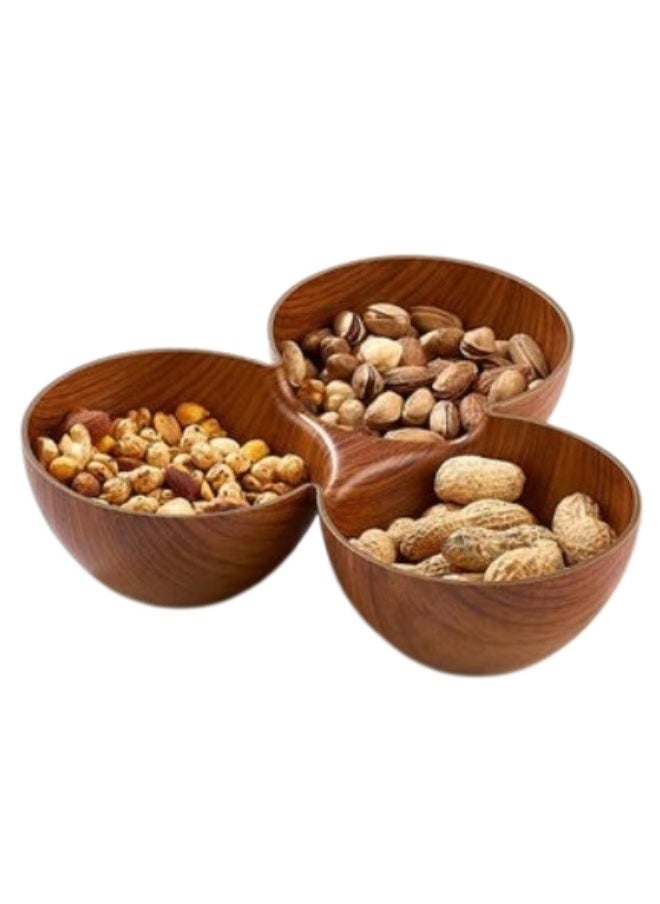 Evelin Wooden Triangle Shaped Plastic Serving Bowl (Anti Break)  - Image 2
