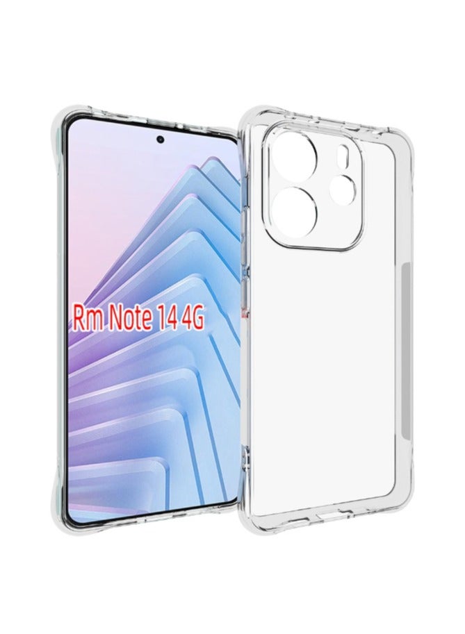 2 in 1 Redmi Note 14 4G Phone Case Cover & Screen Protector - Shockproof Clear Slim TPU Protective Phone Cover & Full Coverage Delicate Touch Tempered Glass Screen Protector for Redmi Note 14 4G - Image 2