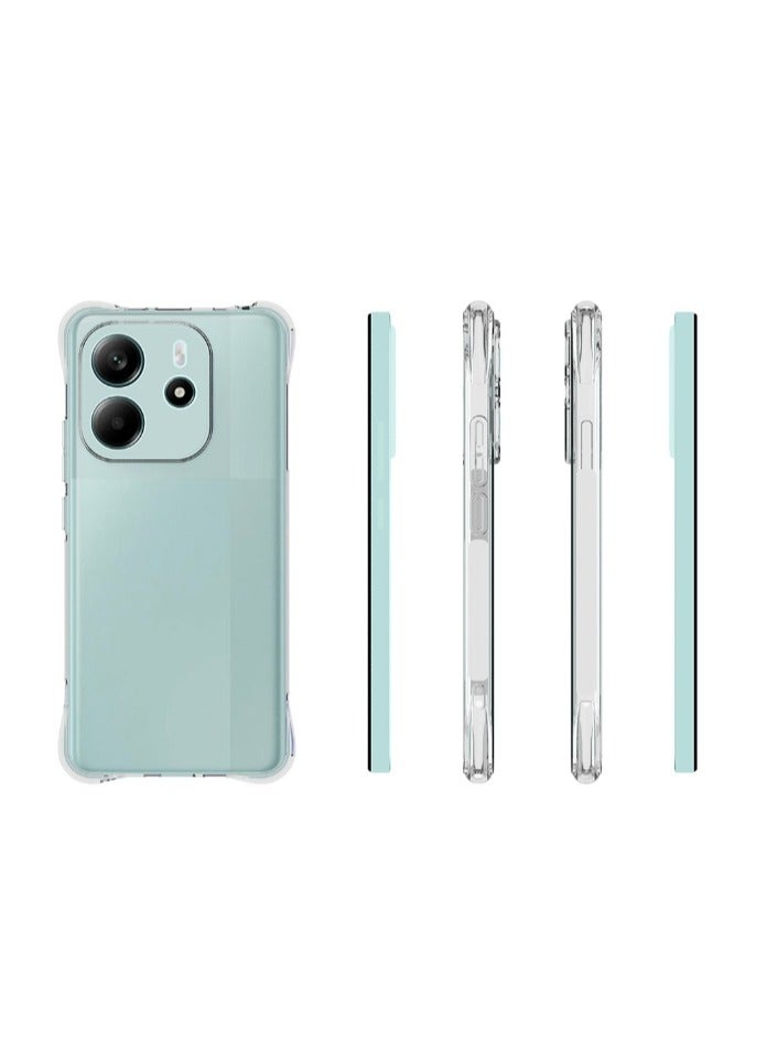 2 in 1 Redmi Note 14 4G Phone Case Cover & Screen Protector - Shockproof Clear Slim TPU Protective Phone Cover & Full Coverage Delicate Touch Tempered Glass Screen Protector for Redmi Note 14 4G - Image 3