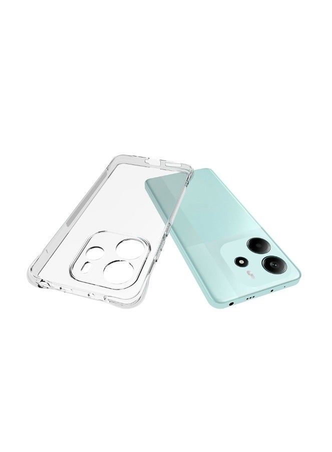 2 in 1 Redmi Note 14 4G Phone Case Cover & Screen Protector - Shockproof Clear Slim TPU Protective Phone Cover & Full Coverage Delicate Touch Tempered Glass Screen Protector for Redmi Note 14 4G - Image 4