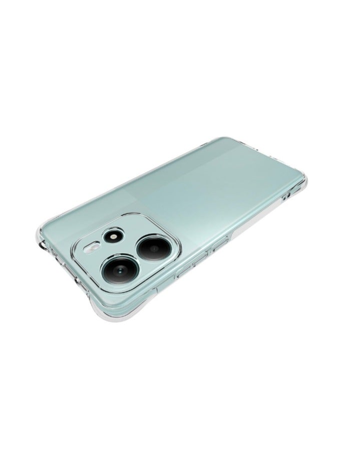 2 in 1 Redmi Note 14 4G Phone Case Cover & Screen Protector - Shockproof Clear Slim TPU Protective Phone Cover & Full Coverage Delicate Touch Tempered Glass Screen Protector for Redmi Note 14 4G - Image 5