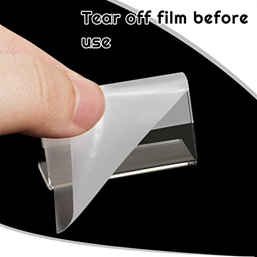 Nezyo 70 Pcs Mini Acrylic Sign Display Holder L Shape Tag Label Stands Clear Price Acrylic Tag Holder for Name Counter Top Retail Card Store Table Display 157 x 079 Inch 4 x 2 cm - Image 3