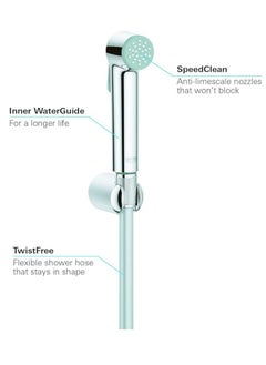 Grohe Tempesta-F Trigger Spray 30 Wall Holder Set | With Trigger Control Hand Shower / Wall Shower Holder / TwistFree Shower Hose 1250mm | Anti-Limescale System | Easy to Clean | Chrome | 27513001  - Image 4