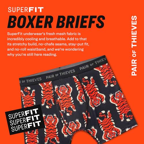 Pair of Thieves Super Fit Boxer Briefs for Men - Ultra Soft, Breathable, Quick-Dry Mens Underwear with 4-Way Stretch (3 Pack) - Large - Broken Lines - Image 2