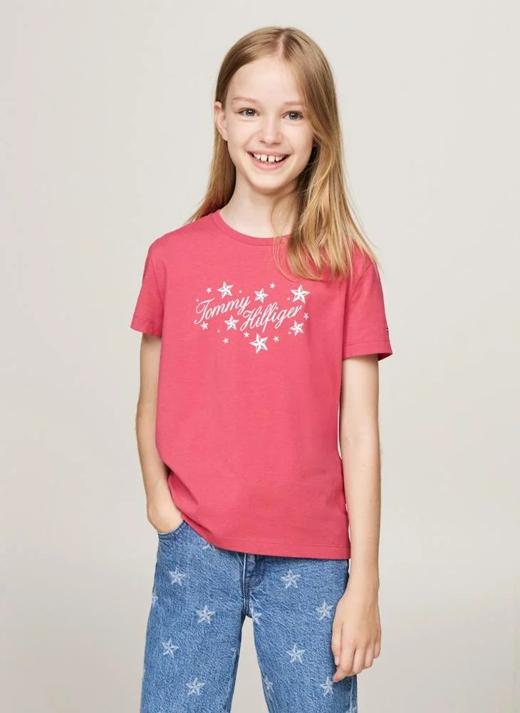 TOMMY HILFIGER Kids Logo Crew Neck T-Shirt