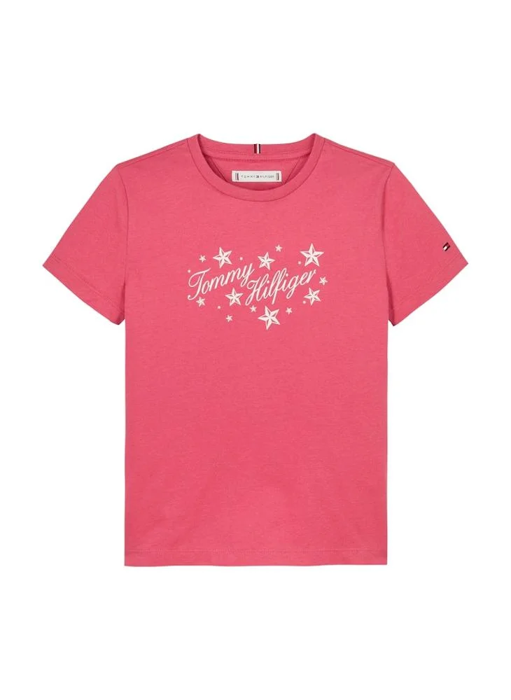 تومي هيلفيغر Kids Logo Crew Neck T-Shirt