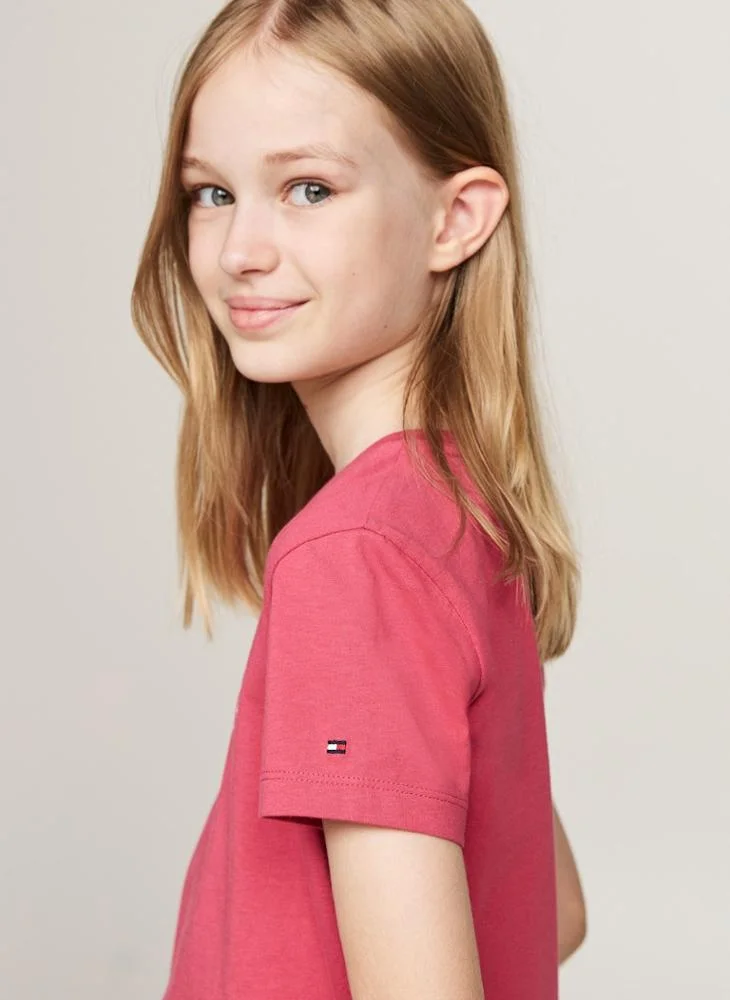 تومي هيلفيغر Kids Logo Crew Neck T-Shirt