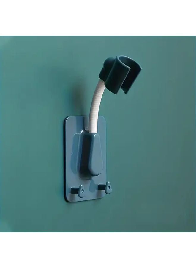 Blue Adjustable 360 Rotating Shower Head Holder with Double Hooks Easy Installation - Image 1