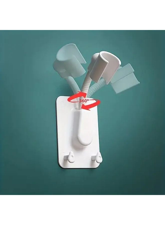 Blue Adjustable 360 Rotating Shower Head Holder with Double Hooks Easy Installation - Image 3