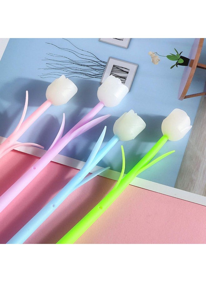 KRIZJUES - 24 Pieces Color Changing Flower Pens, Gel Flower Pens Rose Creative Gel Ink Rollerball Pen Cute Ballpoint Pens Suitable For Home School Office, Kids Teachers Present Black 0.5Mm - Image 1