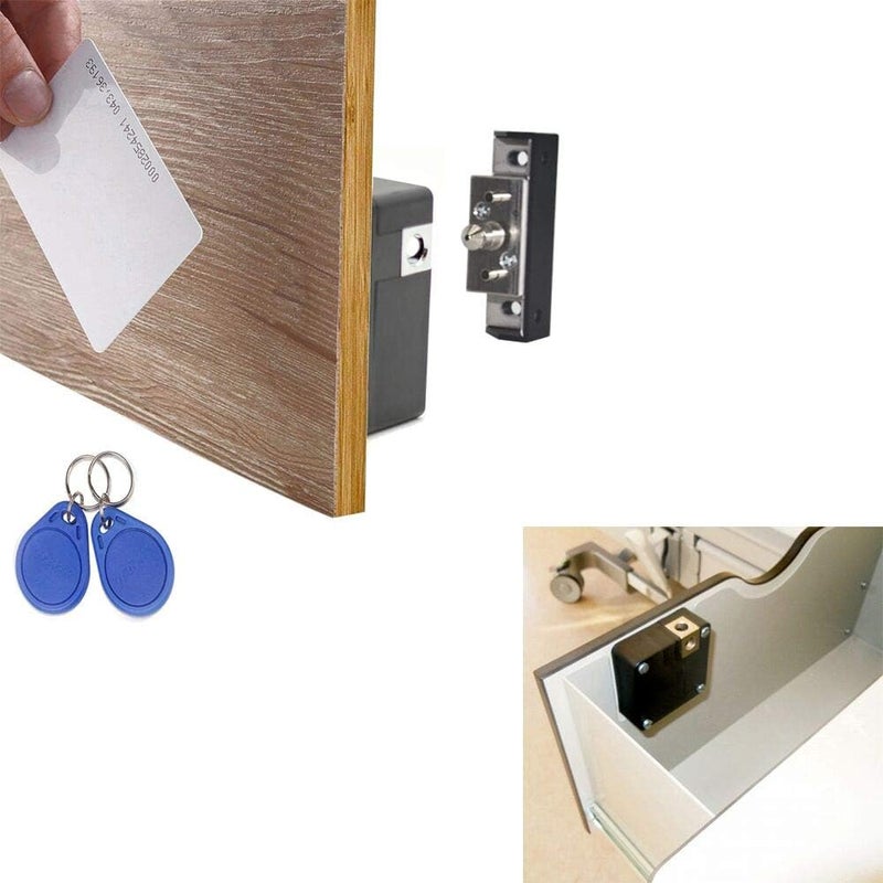 WOOCH Electronic Cabinet Lock Kit Set, Hidden DIY Lock for Wooden Cabinet Drawer Locker, RFID Card/Tag Entry - Image 1