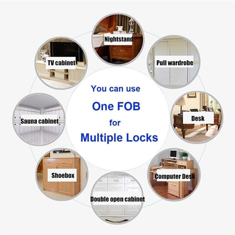 WOOCH Electronic Cabinet Lock Kit Set, Hidden DIY Lock for Wooden Cabinet Drawer Locker, RFID Card/Tag Entry - Image 2