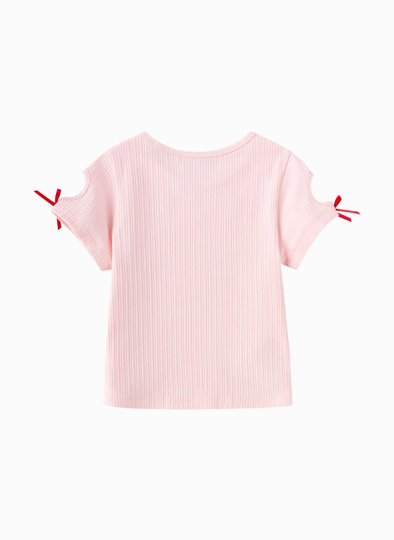 Balabala Toddler Girls Round neck short-sleeved T-shirt - Image 2