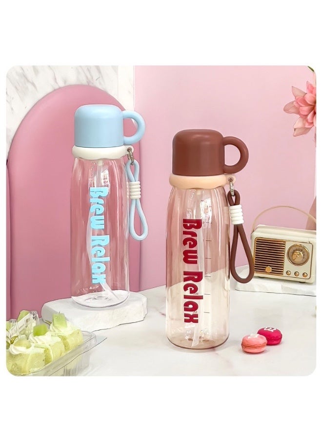 Pastel Water Bottle with Carry Strap, Perfect for School, Travel and Gym,  800ml,  Blue - Image 5