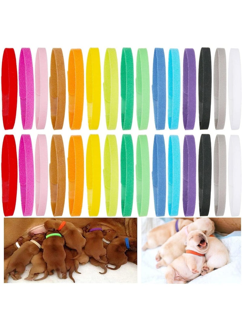 30 Pack Newborn Puppy Collars, Puppy ID Collars, Safe and Skin Friendly, Soft and Comfortable, Won't Scratch Pet Skin, Not Easy to Fall Off, Perfect for Newborn Puppies, Kittens or Other Small Animals - Image 1
