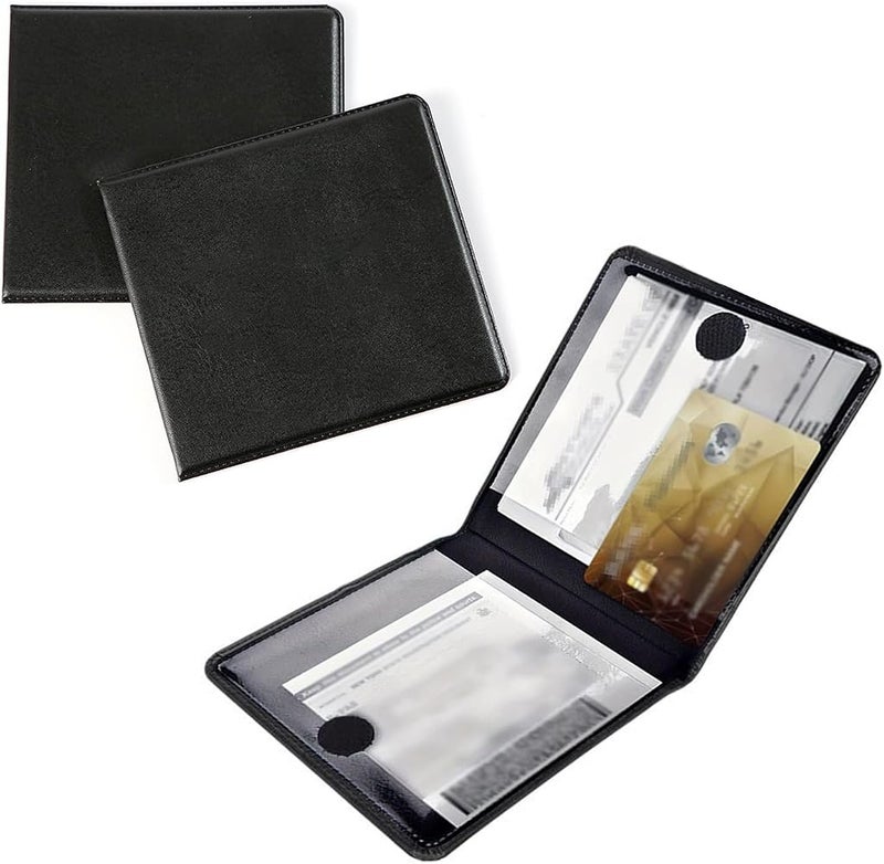 Bestmoy Car Registration and Insurance Holder, Auto Paperwork Cover, Vehicle Document Holder Glove Box Organize for Driver License, Card, Cash (Black 2PCS) - Image 1