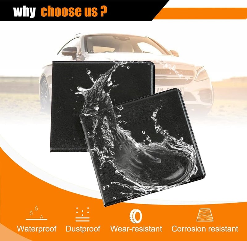 Bestmoy Car Registration and Insurance Holder, Auto Paperwork Cover, Vehicle Document Holder Glove Box Organize for Driver License, Card, Cash (Black 2PCS) - Image 5