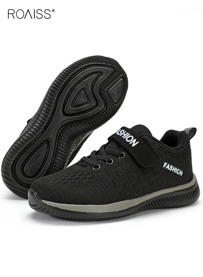 roaiss Kids Lightweight Breathable Sneakers, Stylish Athletic Running Shoes with Mesh Upper, Sports Shoes with Hook and Loop Closure, Suitable for Running, Walking, Fitness and Any Other Sports - Image 2