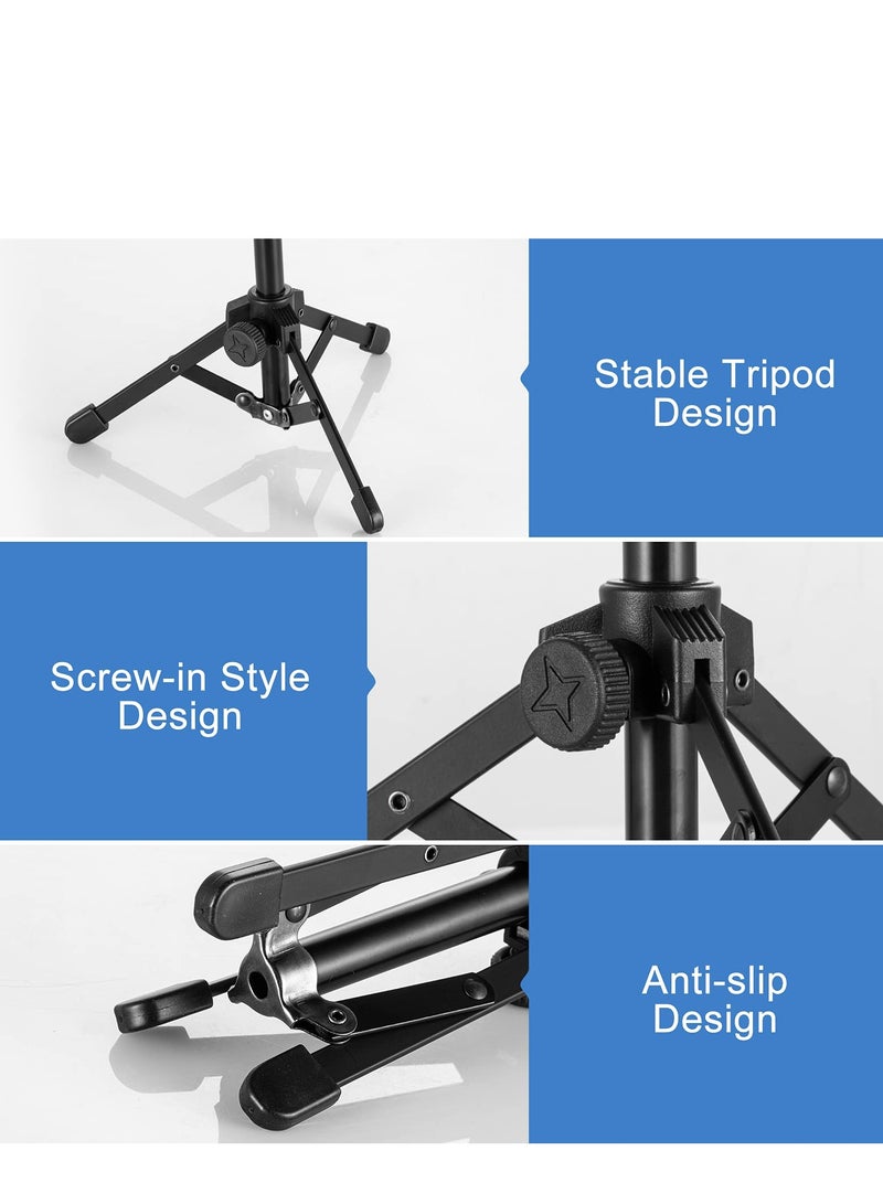 Excefore Adjustable Microphone Stand, Portable Foldable Tripod with Mic Clip Holder, Suitable for Dynamic Microphone Like Shure SM58 PGA48 Samson Q2U Blue Yeti - Image 4
