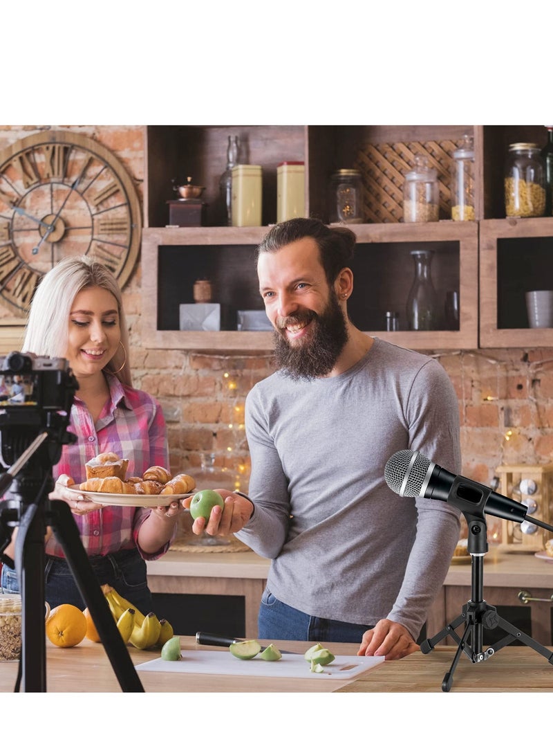 Excefore Adjustable Microphone Stand, Portable Foldable Tripod with Mic Clip Holder, Suitable for Dynamic Microphone Like Shure SM58 PGA48 Samson Q2U Blue Yeti - Image 5