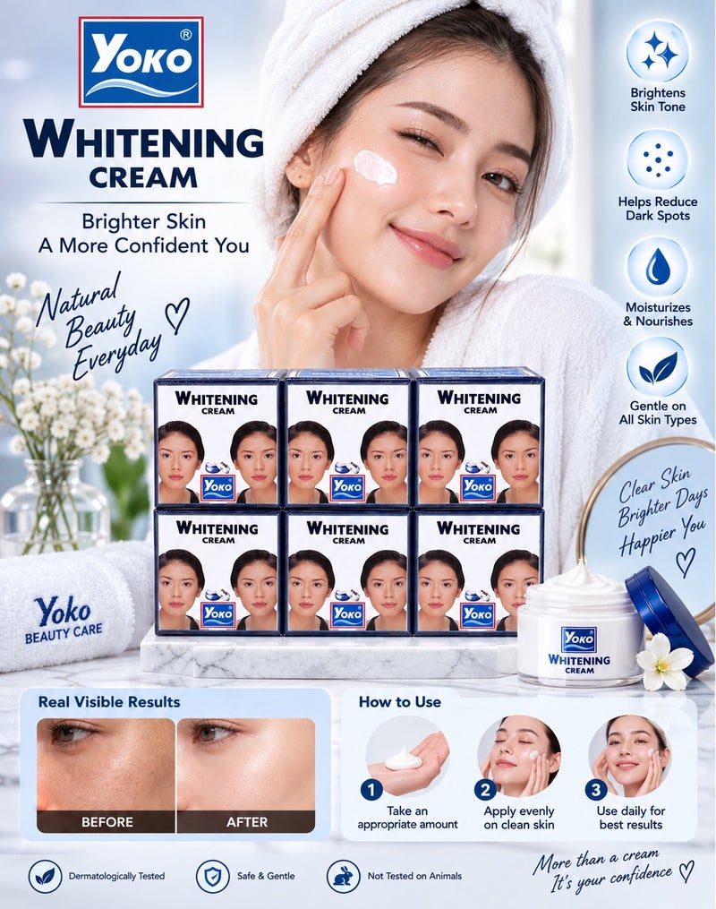 YOKO 6 -Pieces Skin Whitening Cream 6X4G - Image 3