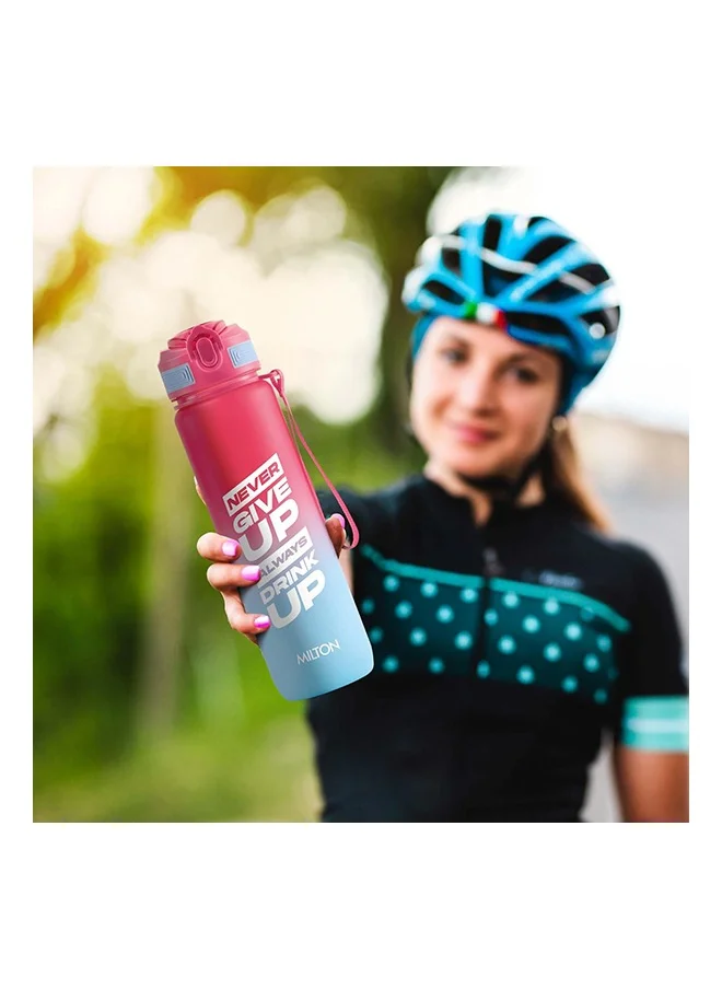 ميلتون Milton Plastic Gen'Z 1000 Water Bottle With Capacity Marker And Straw 1 Litre (Never Give Up) Unbreakable Motivational Bottle For Gym, Office, School Stylish Gym Bottle For Men & Women,Red