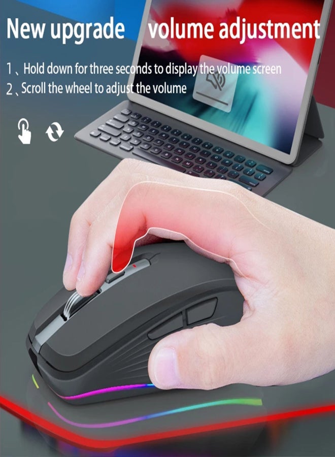ماوس لاسلكي مزدوج الوضع 2.4G + BT5.1، بتصميم مريح مع DPI قابل للتعديل - Image 2