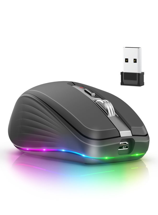 ماوس لاسلكي مزدوج الوضع 2.4G + BT5.1، بتصميم مريح مع DPI قابل للتعديل - Image 1