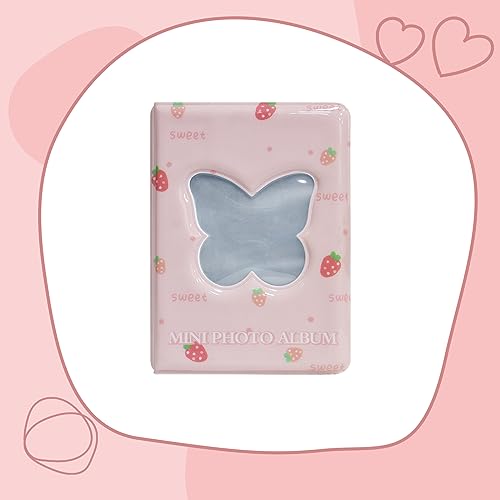 Babyfond 3 Inch Mini Photo Album Kpop Photocard Binder, Butterfly Hollow Photocard Holder Book, Business Card Book Holder, Photocard Sleeves 40 Pockets (Pink) - Image 5
