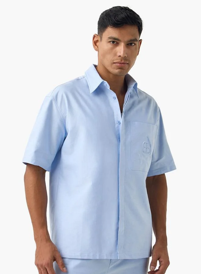 Emperor Embroidered Shirt with Pocket and Short Sleeves
