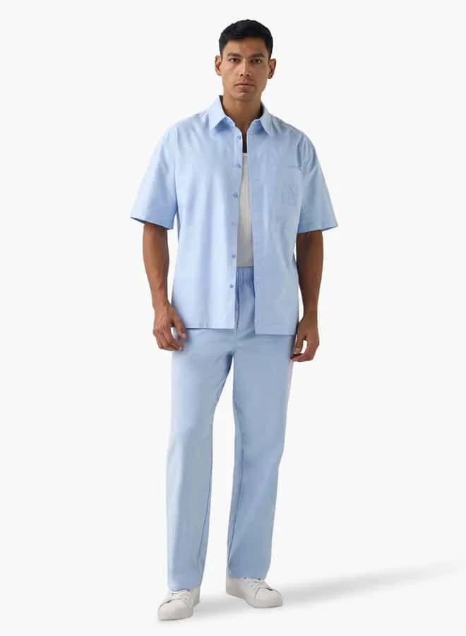 Emperor Emperor Embroidered Shirt with Pocket and Short Sleeves