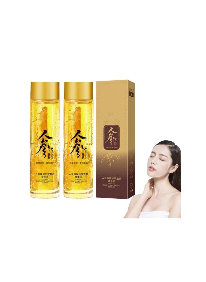 Ginseng Extract Liquid, Ginseng Polypeptide Anti-Ageing Essence, Ginseng Gold Polypeptide Anti-Ageing Essence, Ginseng Serum, for Tightening Sagging Skin Reduce Fine Lines (2Pcs)