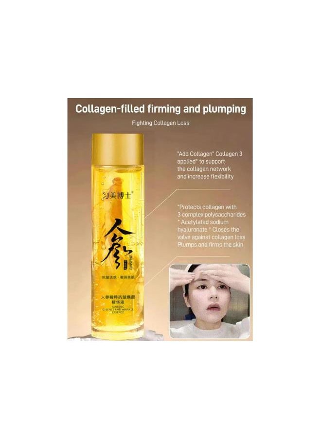 Ginseng Extract Liquid, Ginseng Polypeptide Anti-Ageing Essence, Ginseng Gold Polypeptide Anti-Ageing Essence, Ginseng Serum, for Tightening Sagging Skin Reduce Fine Lines (2Pcs)
