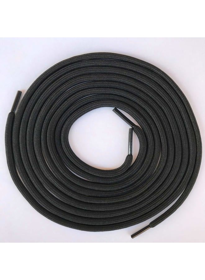 bq 3 Pairs Heavy Duty Round Boot Laces Shoelaces for Hiking Walking Construction Safety Work Boots Shoes, Black, 39"(100cm) - Image 2