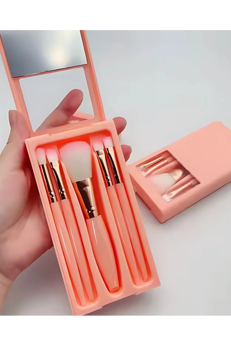 مجموعة فرش مكياج من 5 قطع، مجموعة سفر محمولة - Image 1