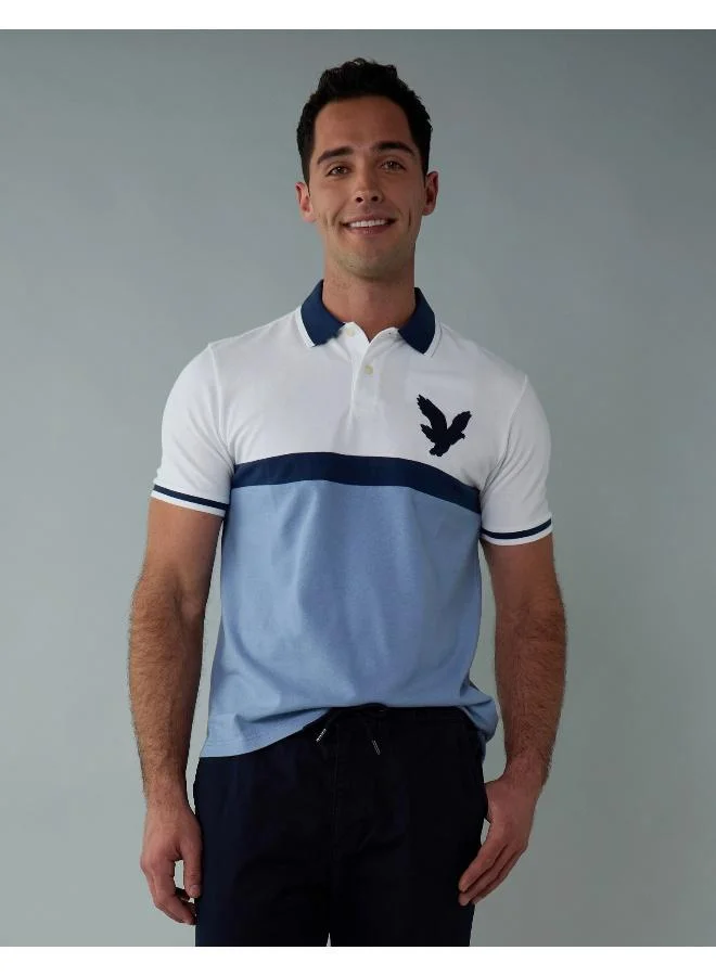 American Eagle AE Logo Flex Pique Polo Shirt